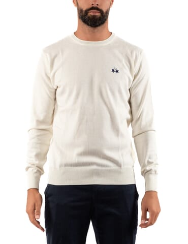 Herren Pullover La Martina | zms002yw091 off white | Calabromoda