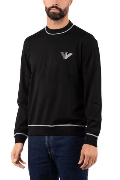 Pull Homme Col V Emporio Armani Noir Taille M, D'occasion En Très Bon état