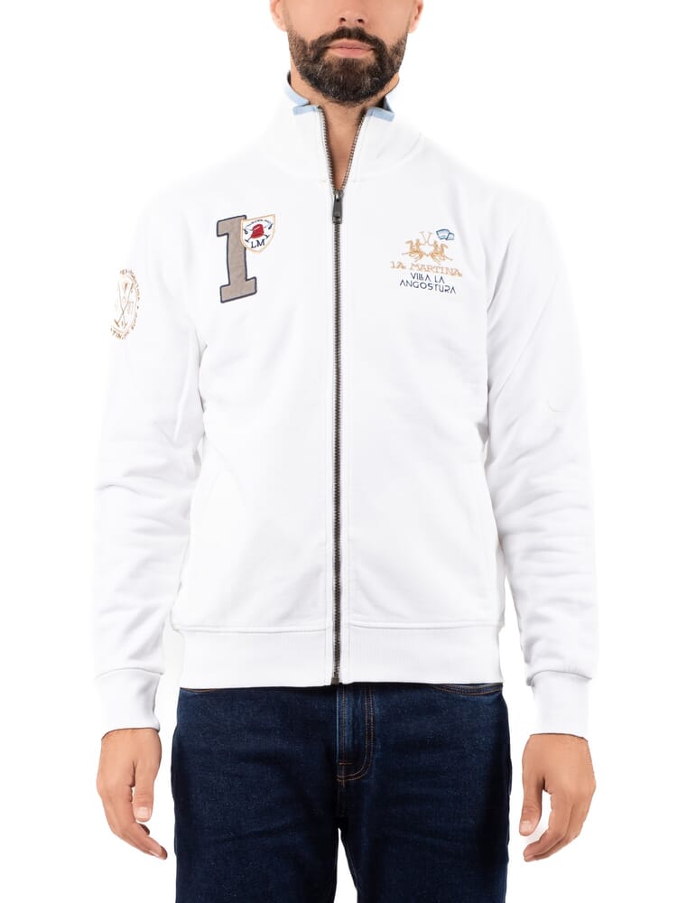 Maglia Uomo La Martina zmf316fp575 off white Calabromoda