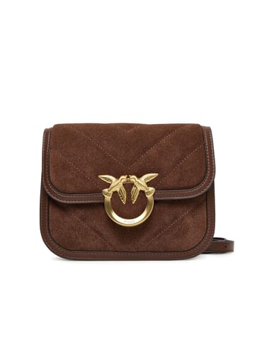 Damen Tasche Pinko | loveboxbagminisuede marrone castano | Calabromoda