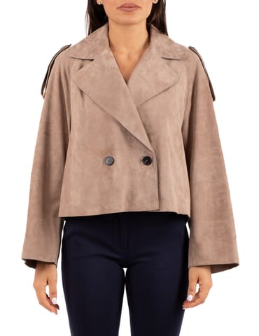 Damen Lederjacke Weekend | maga2525446061 tortora | Calabromoda