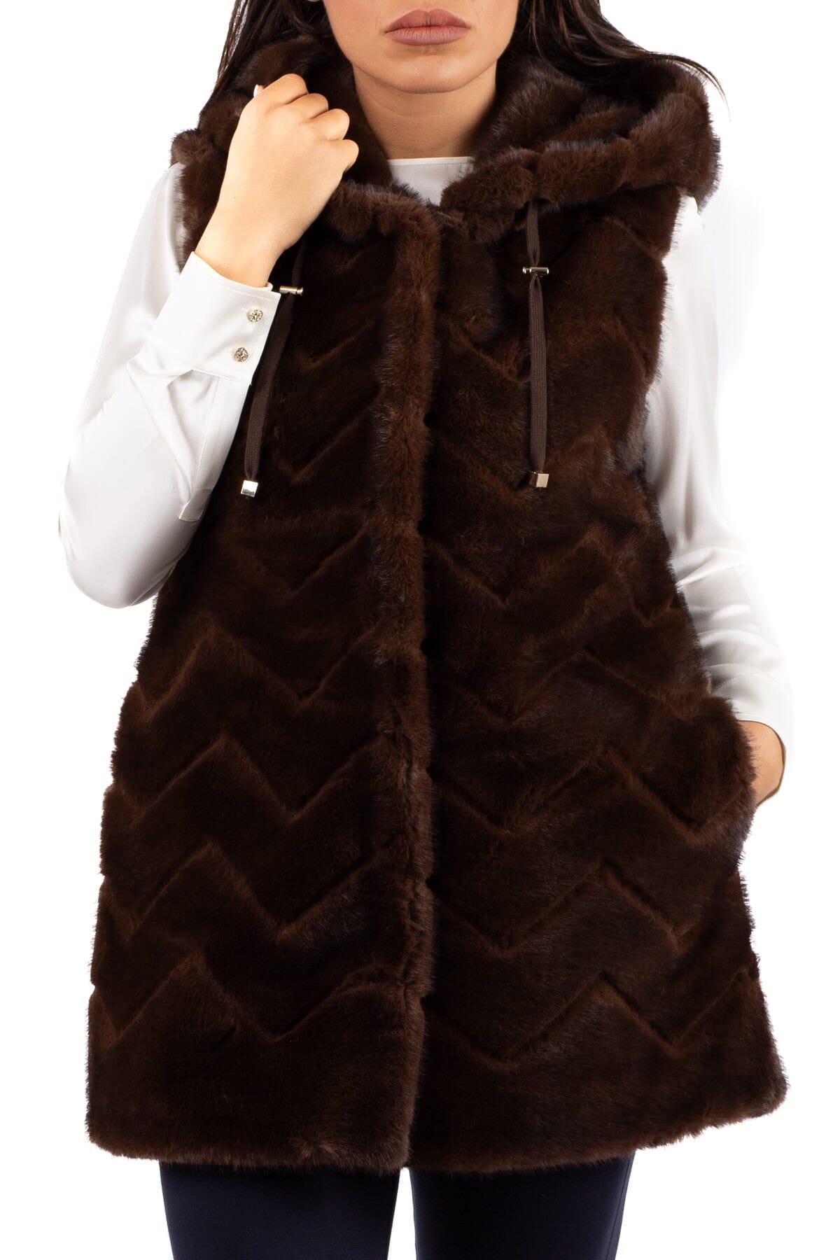 Gilet Damen Luckylu | cp04ep mink | Calabromoda
