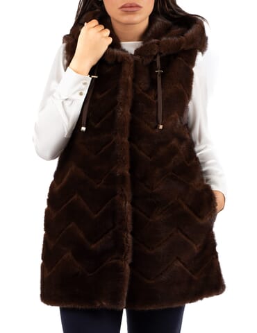 Gilet Woman Luckylu | cp04ep mink | Calabromoda
