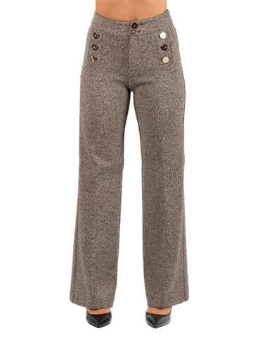 Pants Woman Luckylu | pa13pj off white/nero | Calabromoda