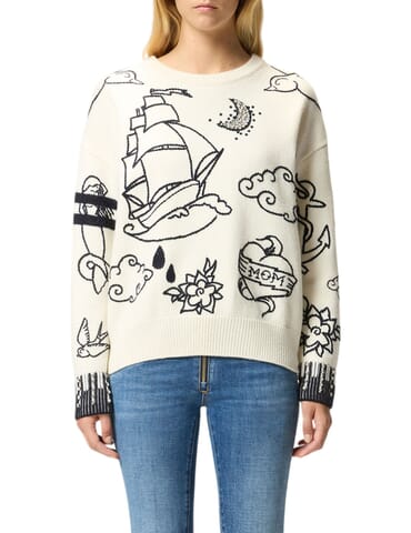 Pullover Damen Pinko | andros bianco blu | Calabromoda