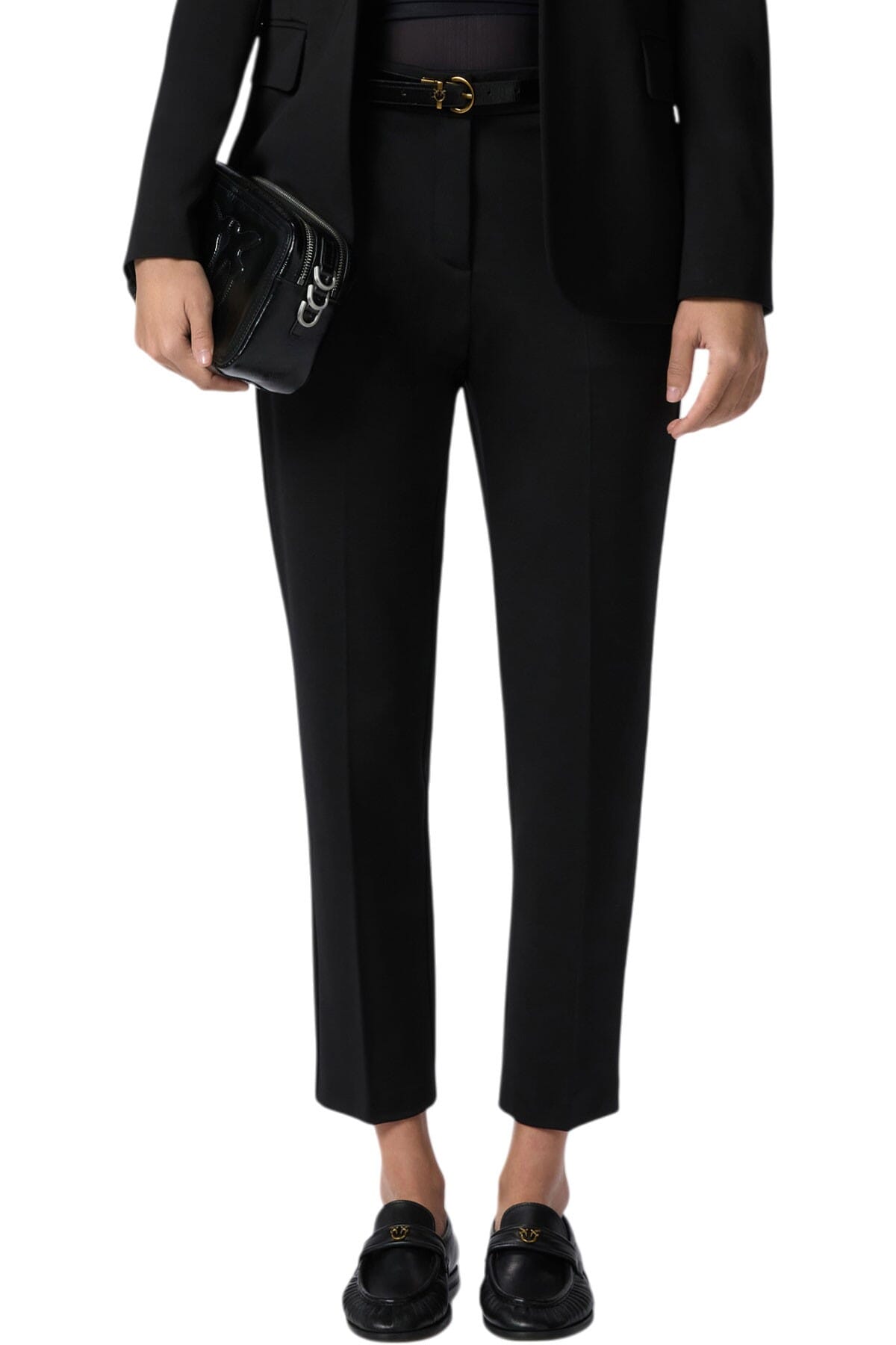 Pants Woman Pinko | bellopuntstoffa nero limousine | Calabromoda