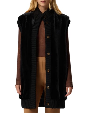 Gilet Damen Pinko | genovese nero limousine | Calabromoda