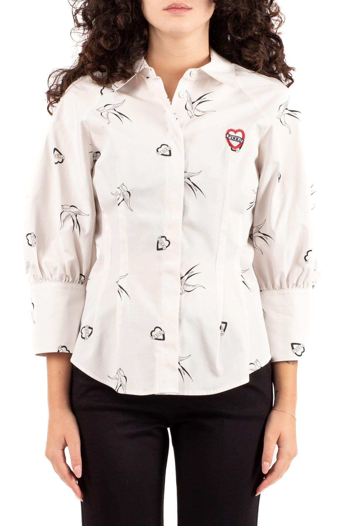 Damenhemd Pinko | cornflakes bianco nero | Calabromoda