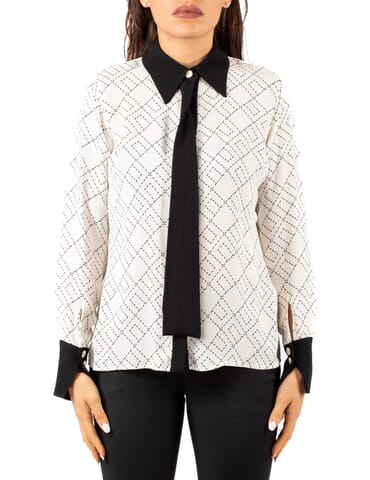 Damen Bluse Elisabetta Franchi | ca10456e2 milk nero | Calabromoda