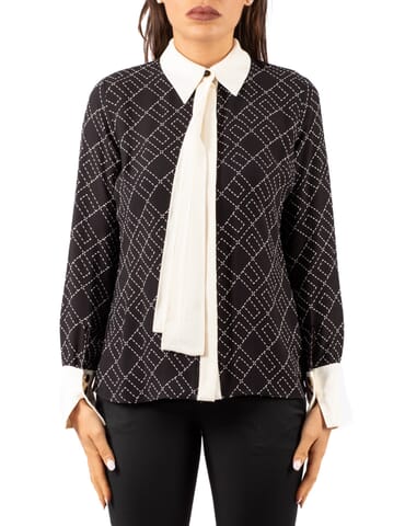 Damen Bluse Elisabetta Franchi | ca10456e2 nero milk | Calabromoda