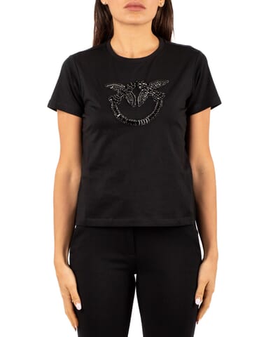 T-Shirt Damen Pinko | quentin nero limousine | Calabromoda