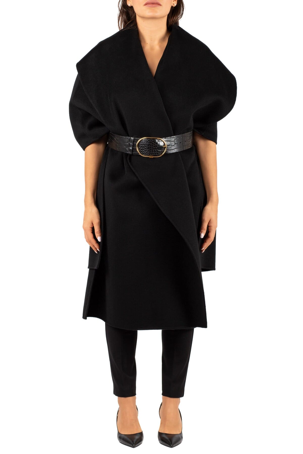 Damenmantel Elisabetta Franchi | cp67d56e2 nero | Calabromoda