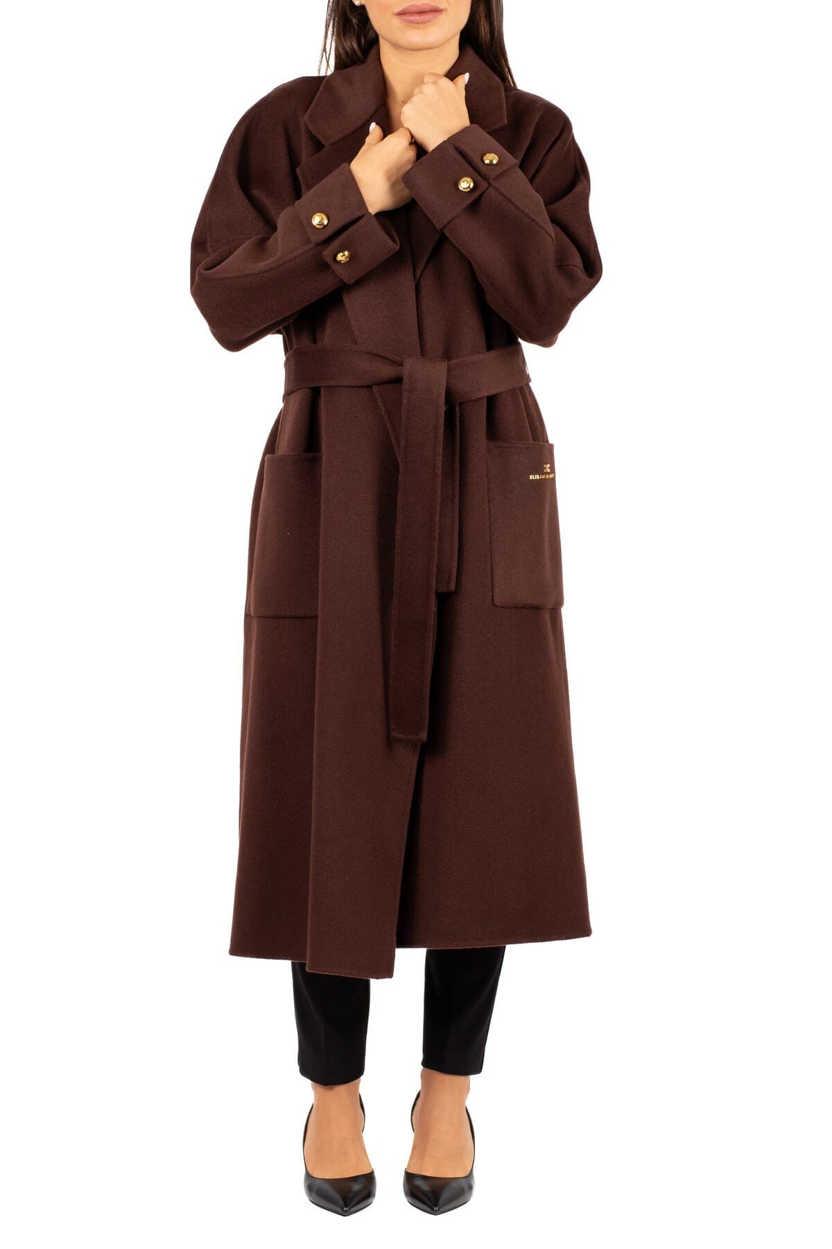 Damenmantel Elisabetta Franchi | cp68d56e2 coffee | Calabromoda