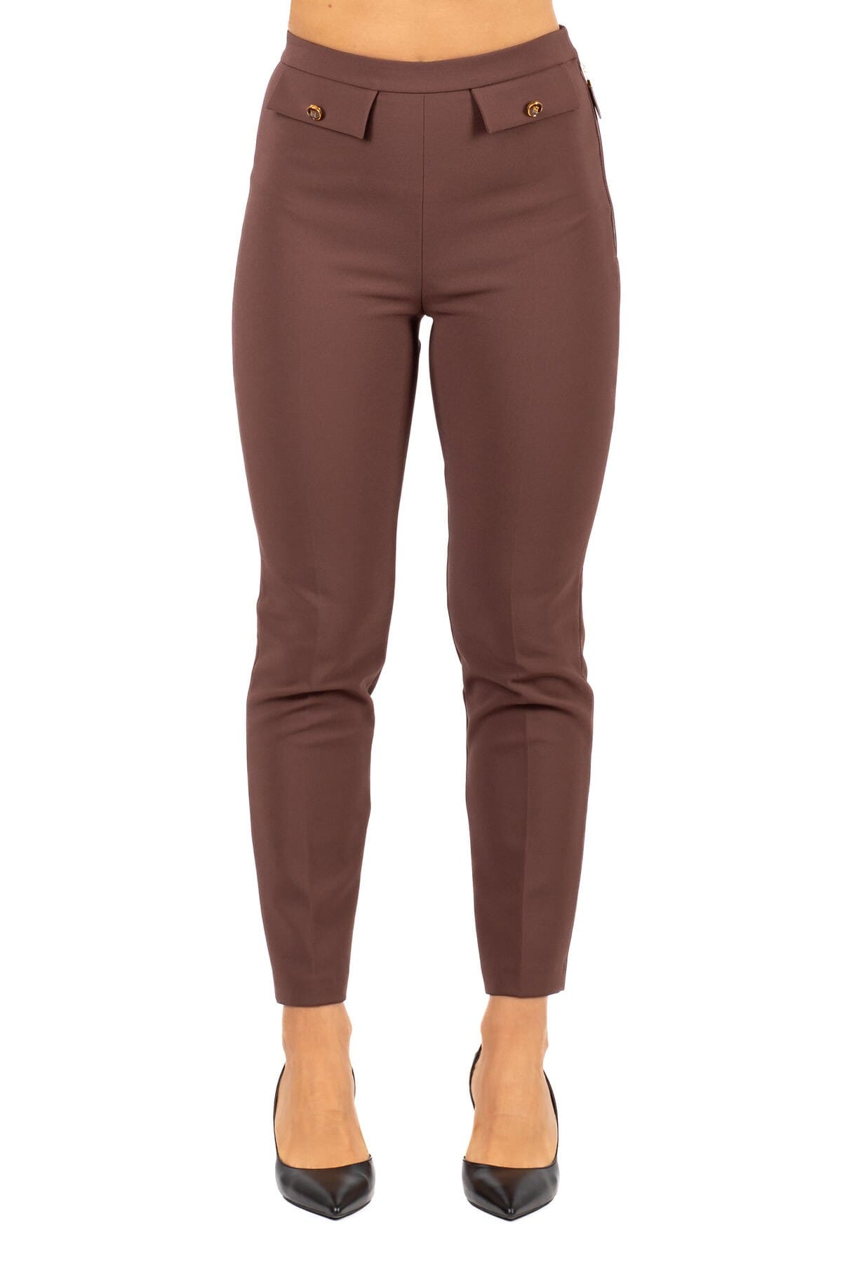 Damen Hosen Elisabetta Franchi | pa12056e2 coffee | Calabromoda