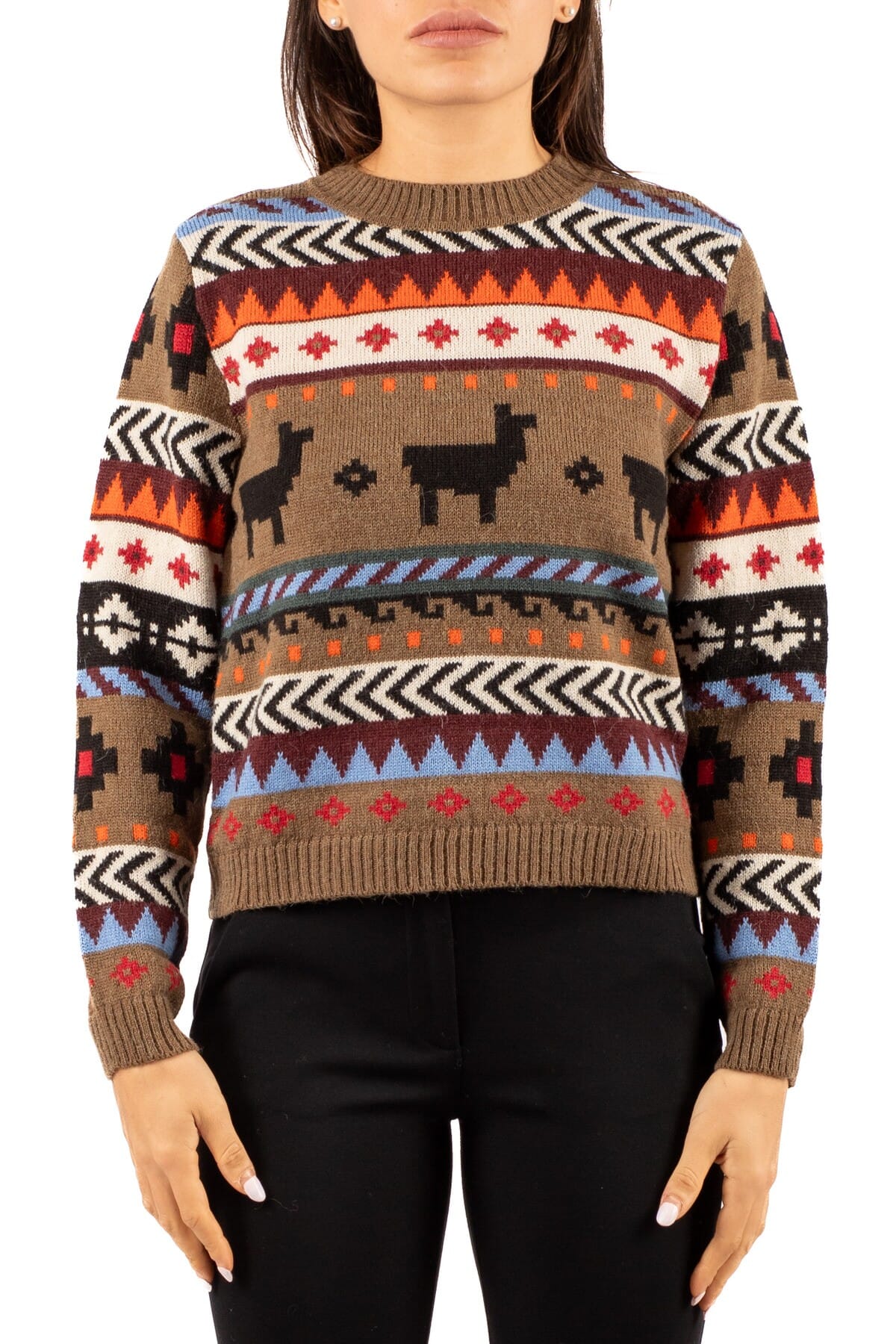 Sweater Woman Weekend | quirite2525366302 cammello | Calabromoda