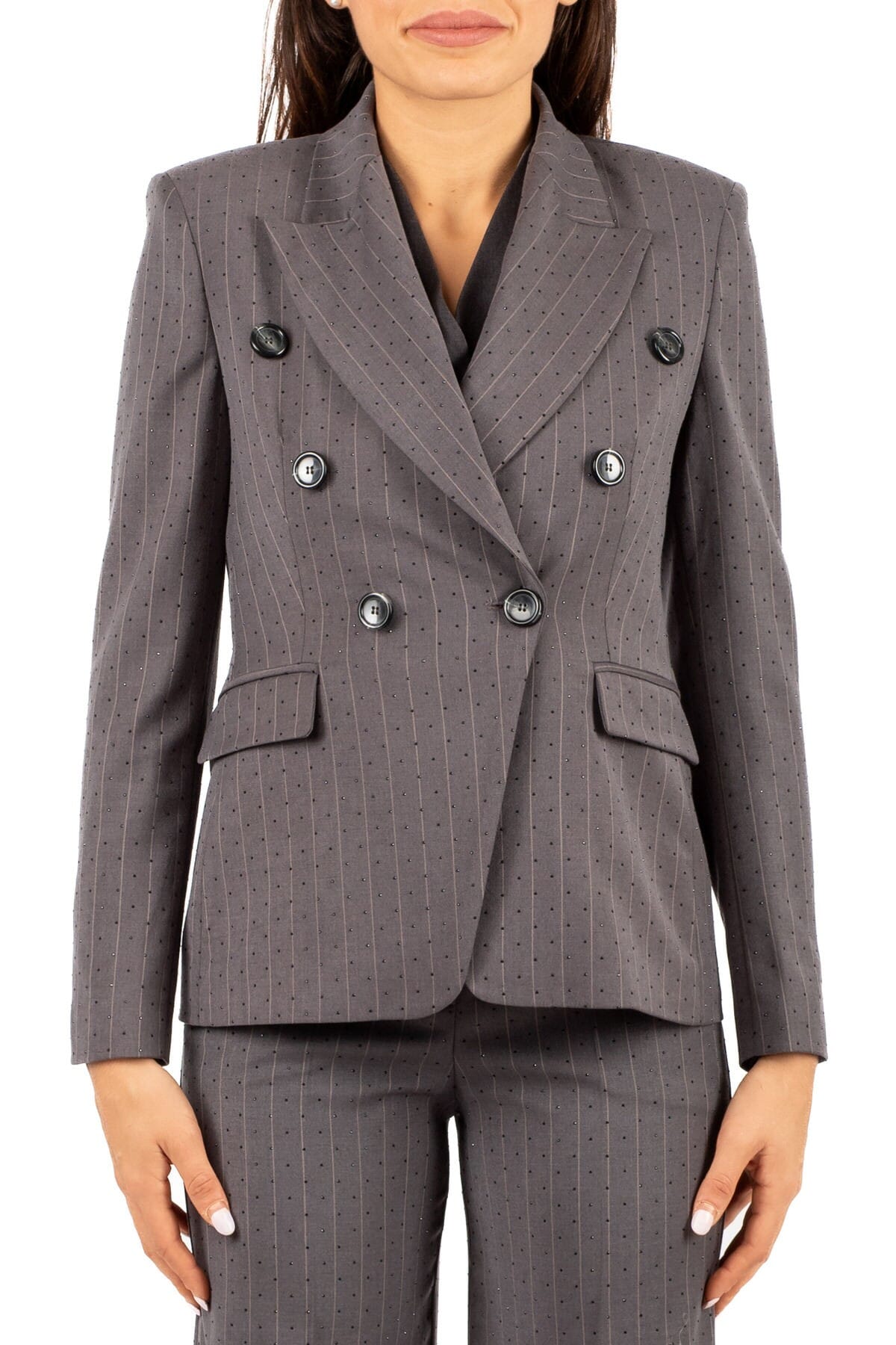 Blazer Femme Hanita | h.j1233.4423 grigio chiaro | Calabromoda