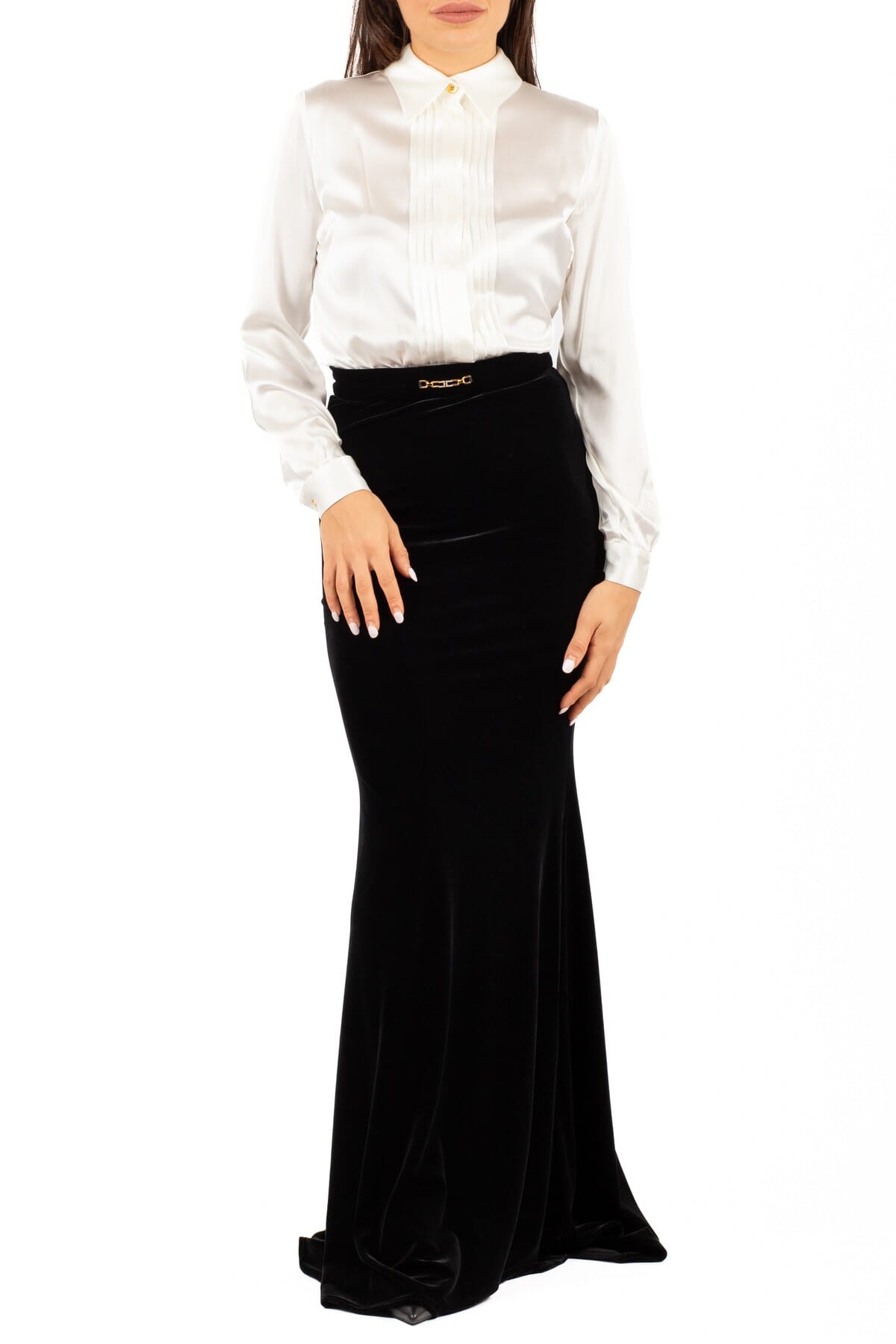 Damenkleid Elisabetta Franchi | abr4657e2 avorio nero | Calabromoda