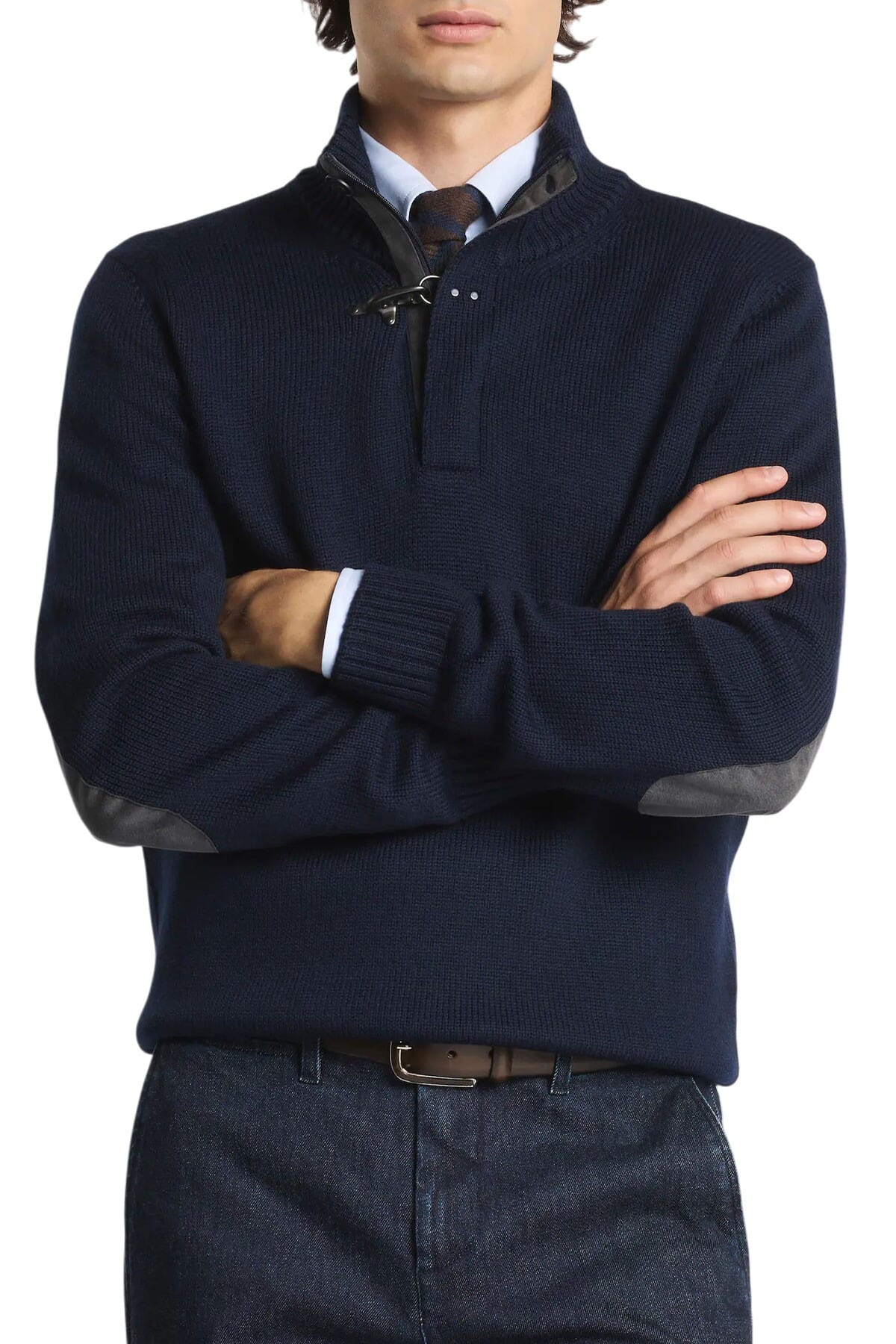 Pull Homme Fay | nmmc1512120fjd1571 blu denim grigio | Calabromoda