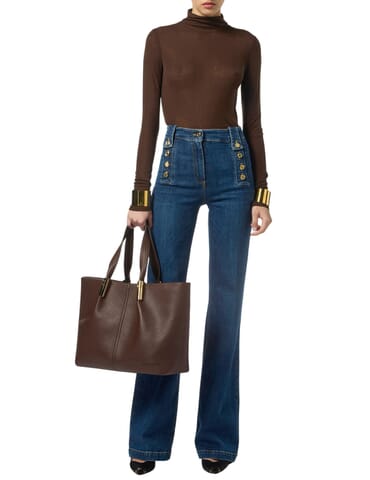 Jeans Damen Elisabetta Franchi | pj02d56e2 blu denim | Calabromoda