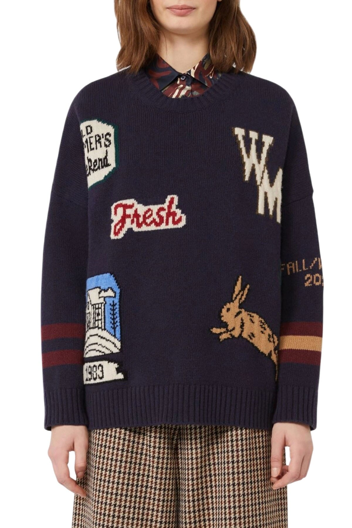 Sweater Woman Weekend | pavidi2525366262 blu | Calabromoda