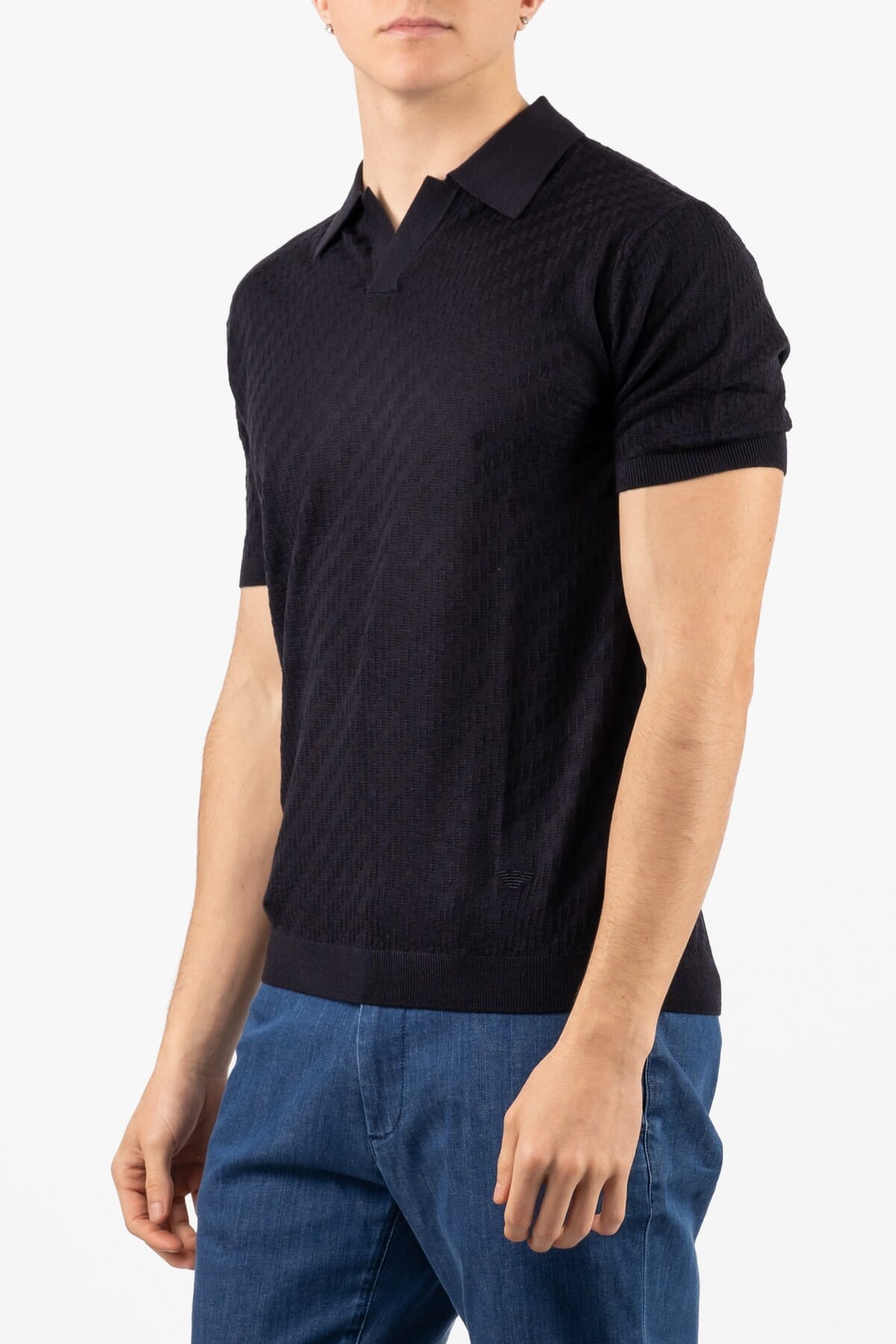 Herren Feinstrick T-Shirt Emporio Armani